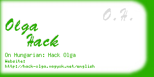 olga hack business card